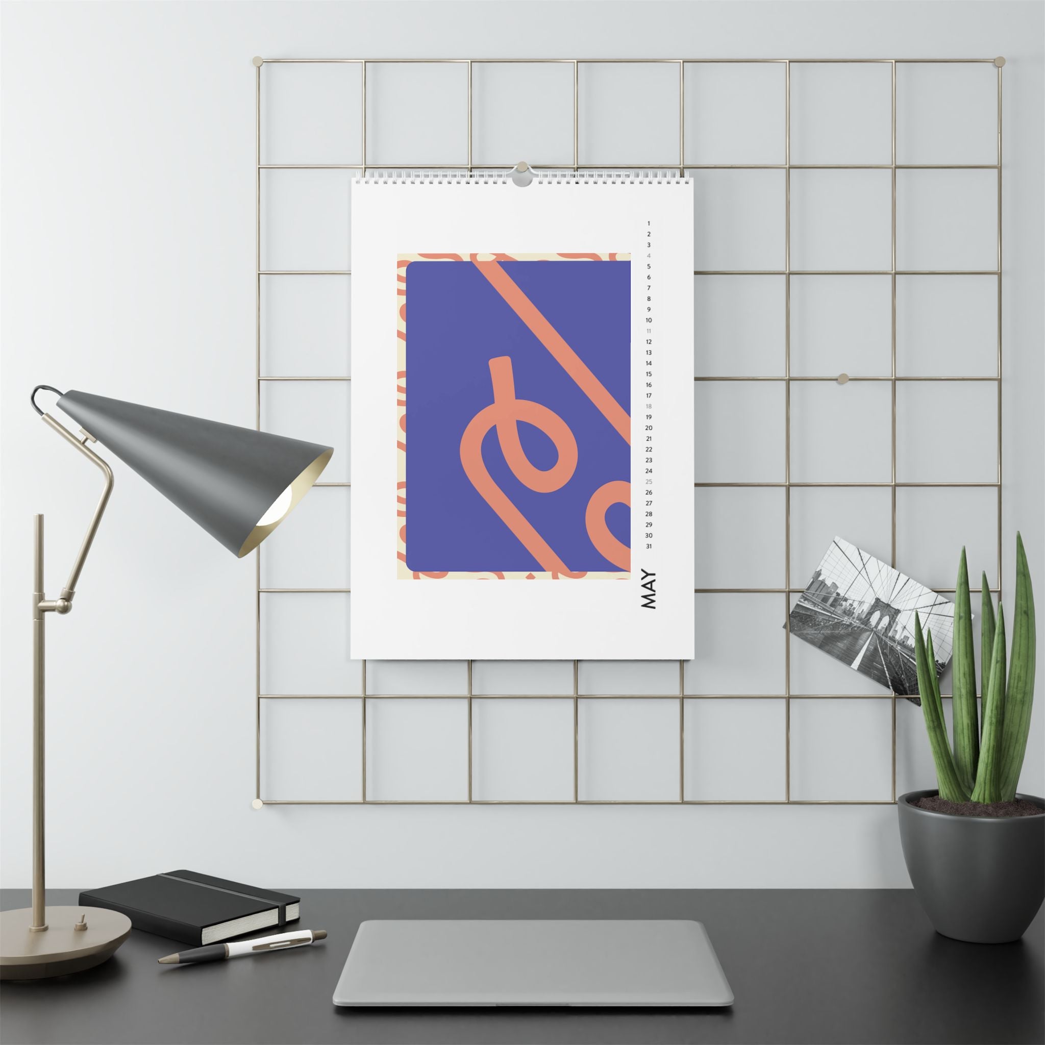 Minimalist 2025 Wall Calendar — Vertical Monthly Dates